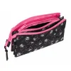 Triple Carry-all Kuromi Black Fuchsia 22 x 12 x 3 cm