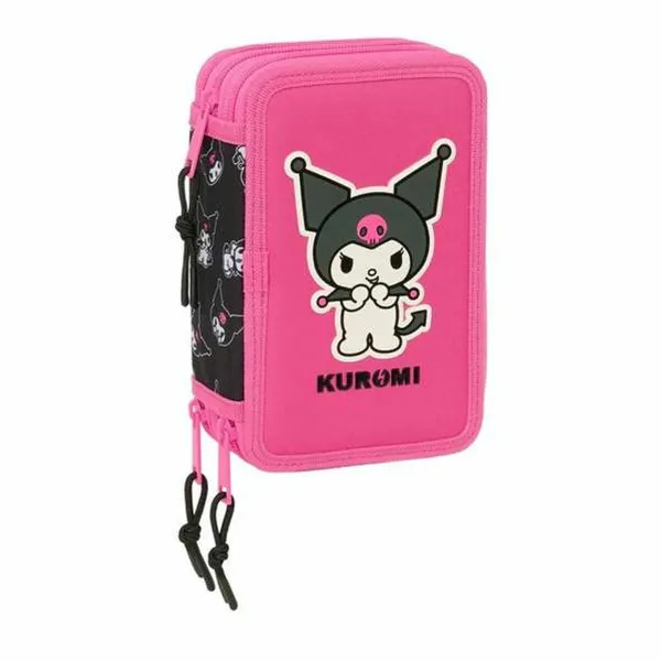 Kolmoiskynäkotelo Kuromi Musta Fuksia 12,5 x 19,5 x 5,5 cm 37 Kappaletta