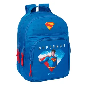 Mokyklinis krepšys Superman Mėlyna 32 x 42 x 15 cm