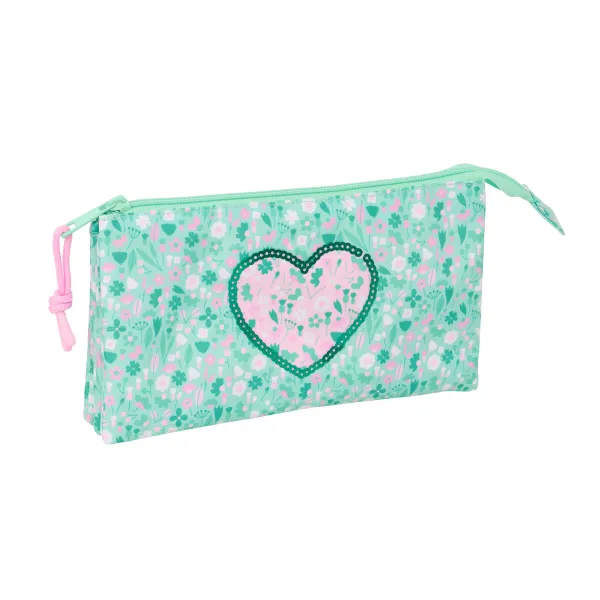 Kolmilokeroinen laukku Safta Cuore Mintunvihreä 22 x 12 x 3 cm