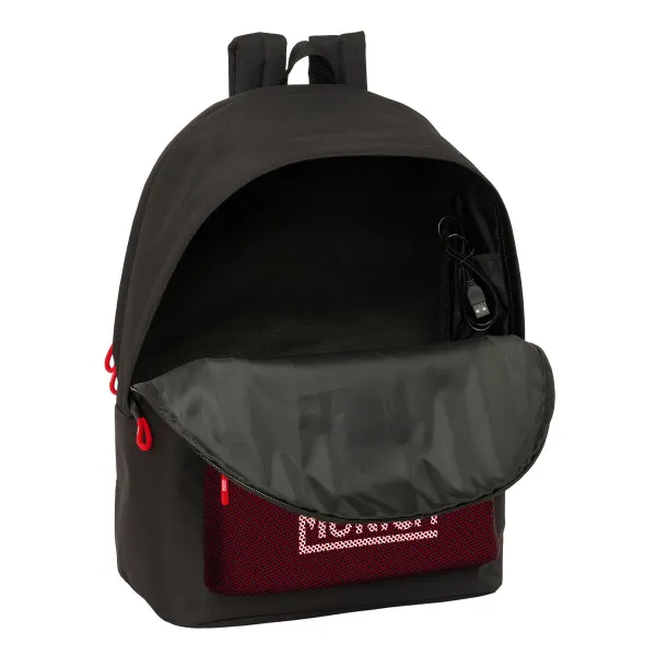 Mokyklinis krepšys Munich +usb munich Juoda 31 x 44 x 18 cm