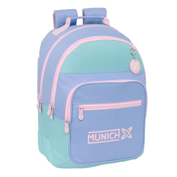 Skolas soma Munich Mellow Zils Rozā Celeste 32 x 42 x 15 cm