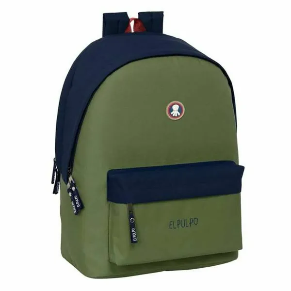 Koululaukku El Pulpo   Laivastonsininen Khaki 31 x 44 x 18 cm