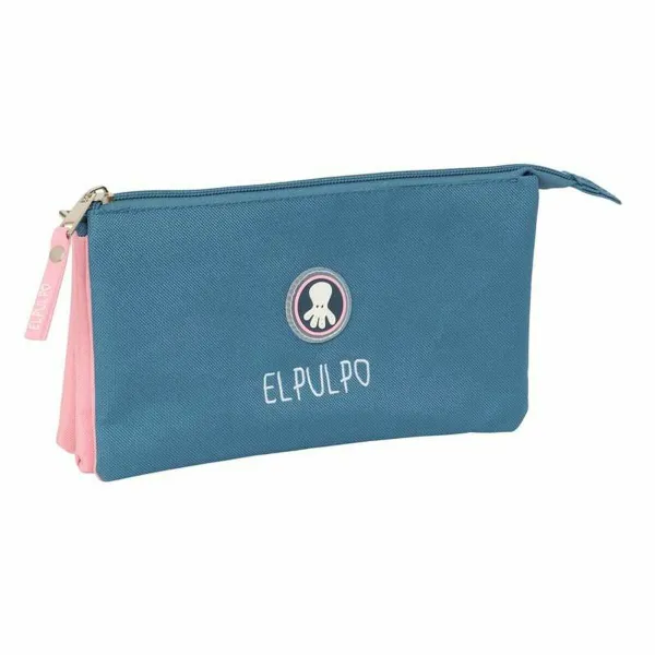 Triple Carry-all El Pulpo   Blue Pink 22 x 12 x 3 cm