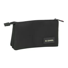 Тройной пенал El Ganso Black Чёрный 22 x 12 x 3 cm