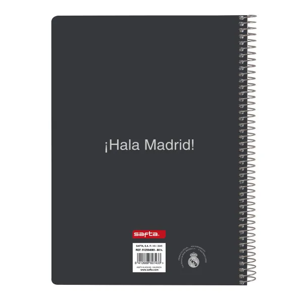Piezīmju Grāmata Real Madrid C.F. Balts A5 80 Loksnes