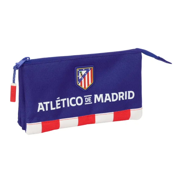 Тройной пенал Atlético Madrid Синий Белый Красный 22 x 12 x 3 cm