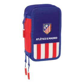 Kolmoiskynäkotelo Atlético Madrid Sininen Valkoinen Punainen 12,5 x 19,5 x 5,5 cm 37 Kappaletta