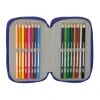 Triple Pencil Case Atlético Madrid Blue White Red 12,5 x 19,5 x 5,5 cm 37 Pieces