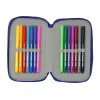 Triple Pencil Case Atlético Madrid Blue White Red 12,5 x 19,5 x 5,5 cm 37 Pieces