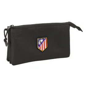 Тройной пенал Atlético Madrid Чёрный 22 x 12 x 3 cm