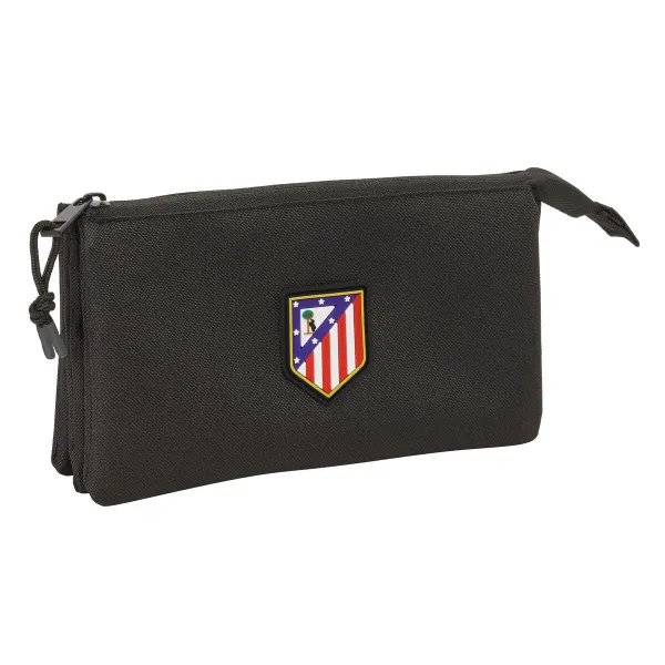 Kolmilokeroinen laukku Atlético Madrid Musta 22 x 12 x 3 cm