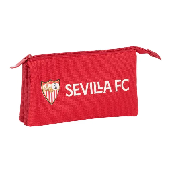 Trīsvietīgs futrālis Sevilla Fútbol Club Sarkans 22 x 12 x 3 cm