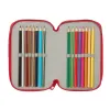 Triple Pencil Case Sevilla Fútbol Club Red 12,5 x 19,5 x 5,5 cm 37 Pieces