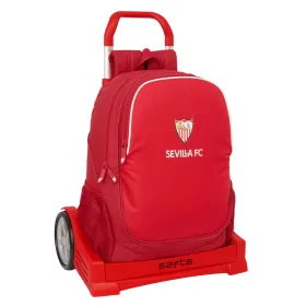 School Rucksack with Wheels Sevilla Fútbol Club Red 32 x 43 x 14 cm