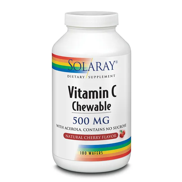 Solaray Vitamina C 500 Mg Sabor Cereza 100 Comp