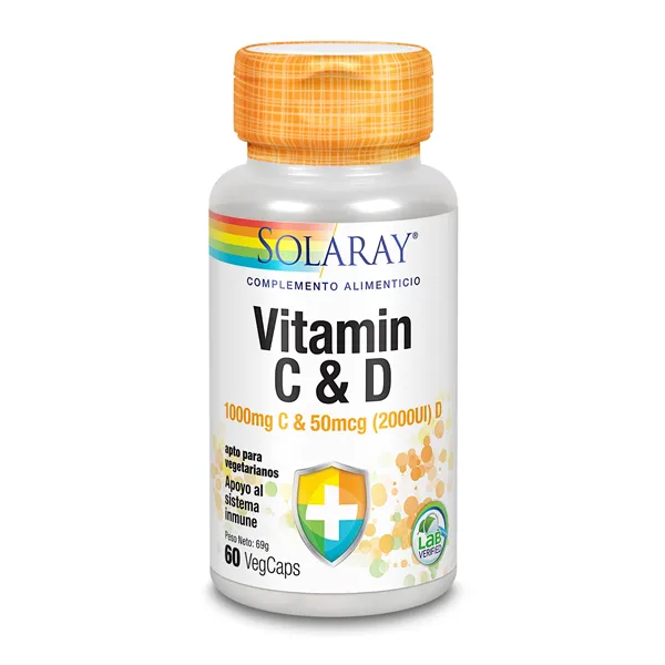 Solaray Vitamina C y D 60 Vcaps