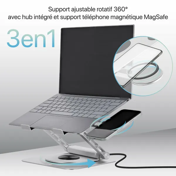 Notebook Stand T'NB iClick Metal Modern 360º rotation