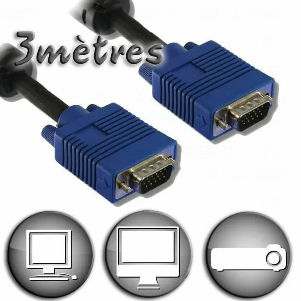 VGA-kaabel Lineaire HD15 3 m Must