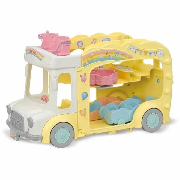 Leļļu mājas aksesuāri Sylvanian Families 5744 Rainbow Fun Nursery Bus