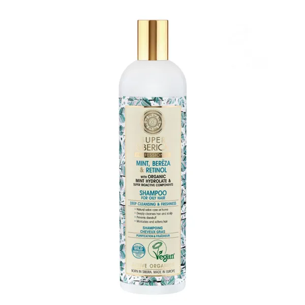 Natura Siberica Menta Abedul Retinol Champu Profesional Cabello Graso 400ml