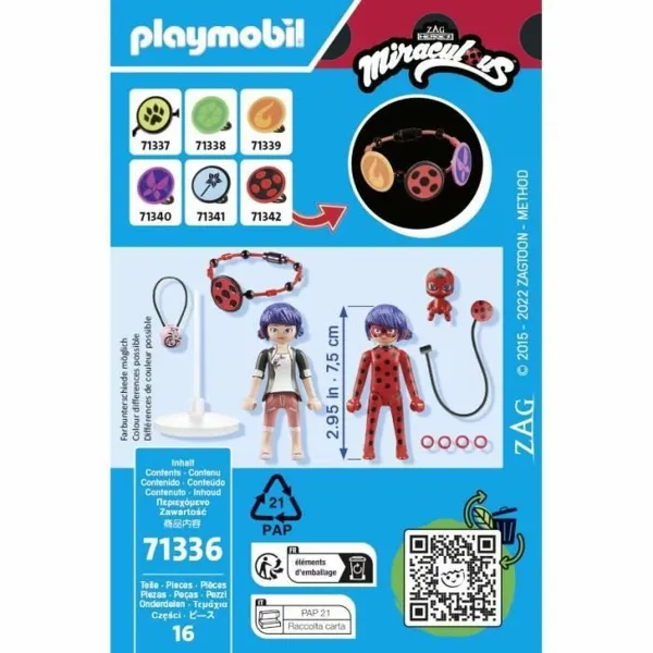 Playset Playmobil 71336 Miraculous: Marinette & Ladybug 16 Предметы