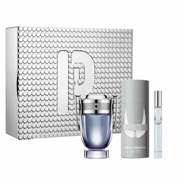 Paco Rabanne Invictus Eau De Toilette Spray 100ml Set 3 Pieces