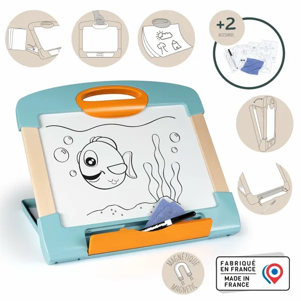Magic Blackboard Smoby Magnetic modulo slate Balta Medžio