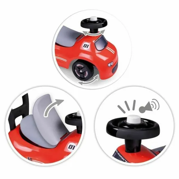 Kolmratas Smoby Must Punane 2-in-1