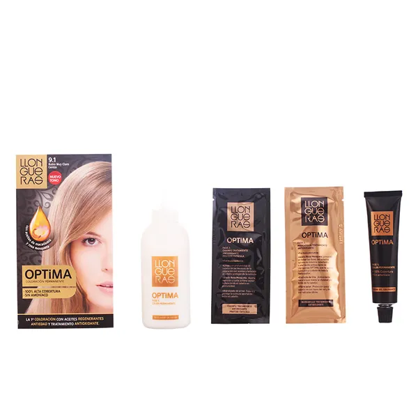 Llongueras Optima Permanent Hair Colour Ammonia Free 9.1 Very Light Ash Blond