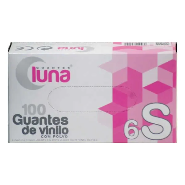 Guantes Luna Vinyl Gloves Size S 100 Units