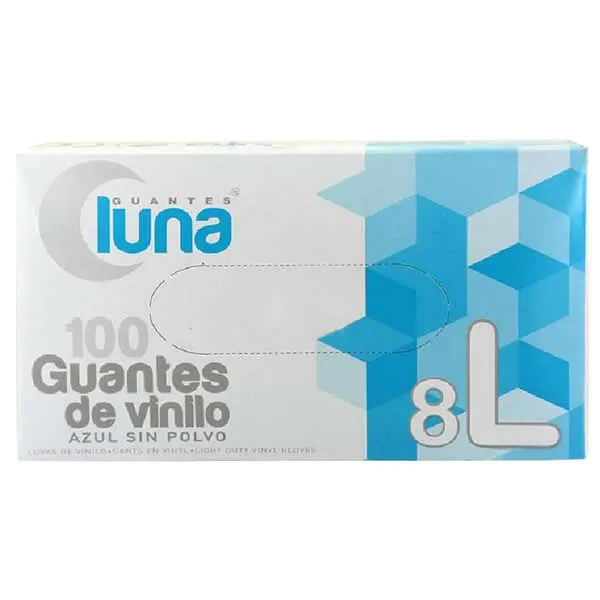 Guantes Luna Vinyl Gloves Size L 100 Units