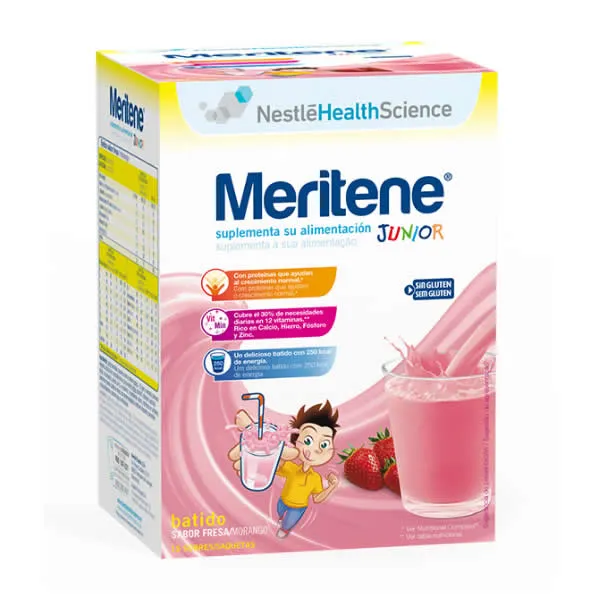 Meritene Junior Batido Sabor Fresa 15 Sobres