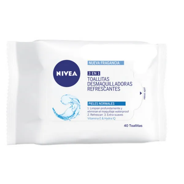 Nivea 3 En 1 Refreshing Cleansing Wipes 40 Units 