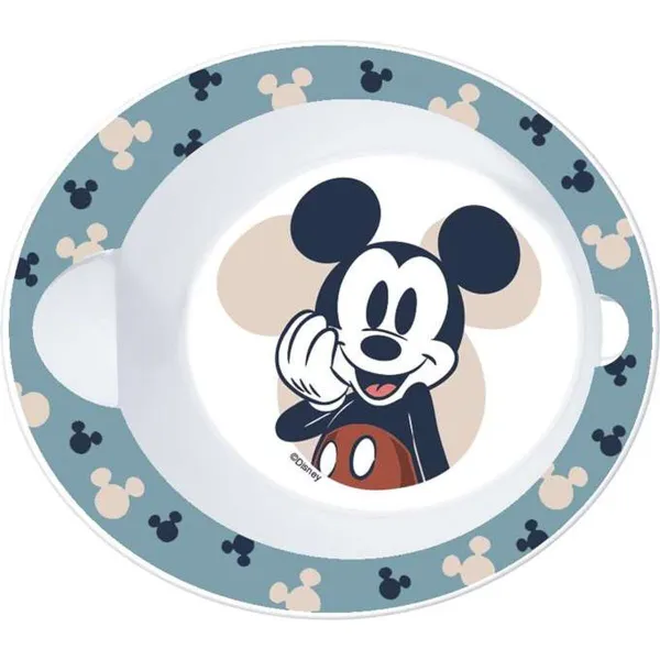 Astiasetti Stor MICROWAVE MEAL SET BOWL + MICKEY SPOON Sininen Muovinen (2 Kappaletta)