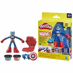 Žaidimas iš plastilino Play-Doh Capitán América Set Stamper Shield Spalvotas