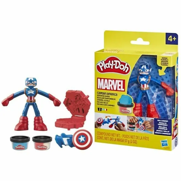 Пластилиновая игра Play-Doh Capitán América Set Stamper Shield Разноцветный