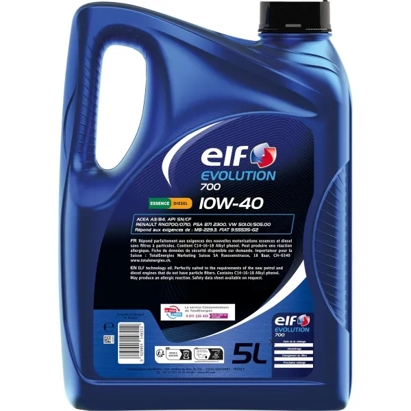 Auto mootoriõli Elf Evolution 700 10W40 5 L