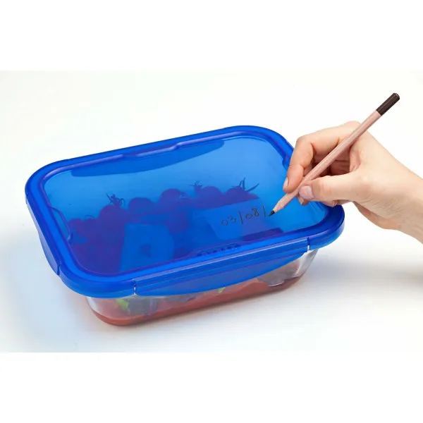 Food Preservation Container Pyrex Blue Transparent Rectangular