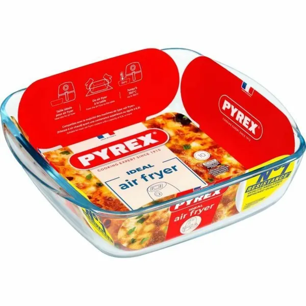 Oven Dish Pyrex Transparent Borosilicate Glass Squared