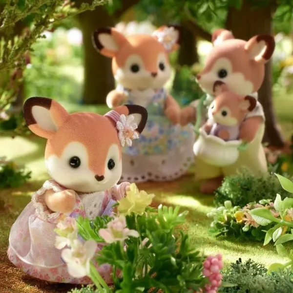 Figuuri, jossa liikkuvat raajat Sylvanian Families La familia Biche eläimet