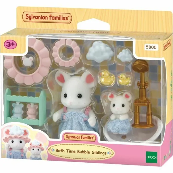 Figuuri, jossa liikkuvat raajat Sylvanian Families Baño de malvaviscos de los hermanos ratones eläimet