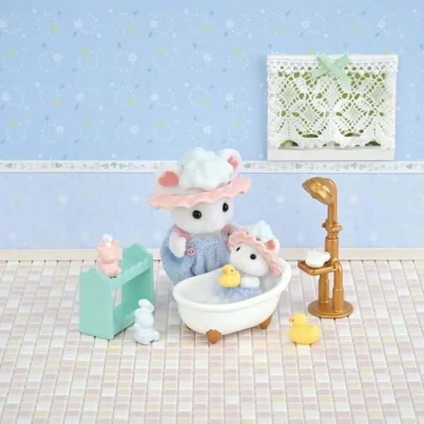Sujungiama dalis Sylvanian Families Baño de malvaviscos de los hermanos ratones gyvūnai