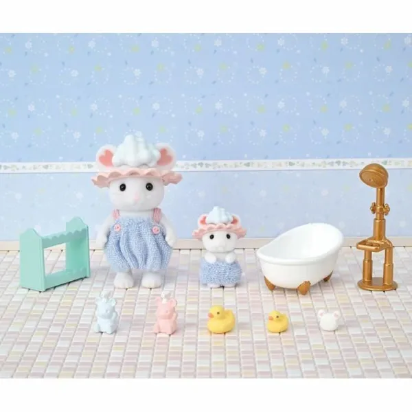 Figuuri, jossa liikkuvat raajat Sylvanian Families Baño de malvaviscos de los hermanos ratones eläimet