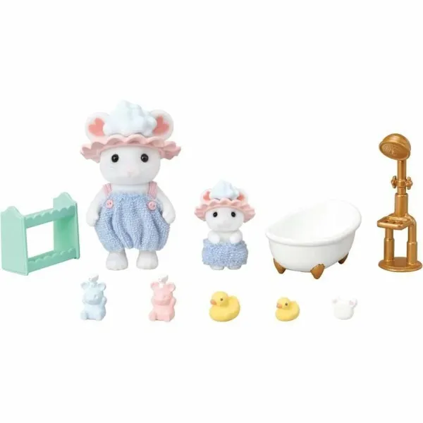 Figuuri, jossa liikkuvat raajat Sylvanian Families Baño de malvaviscos de los hermanos ratones eläimet
