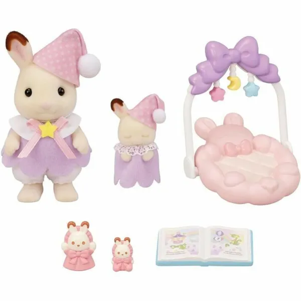 Figuuri, jossa liikkuvat raajat Sylvanian Families Las hermanas conejitas de chocolate: hora de dormir Tyttölapsi