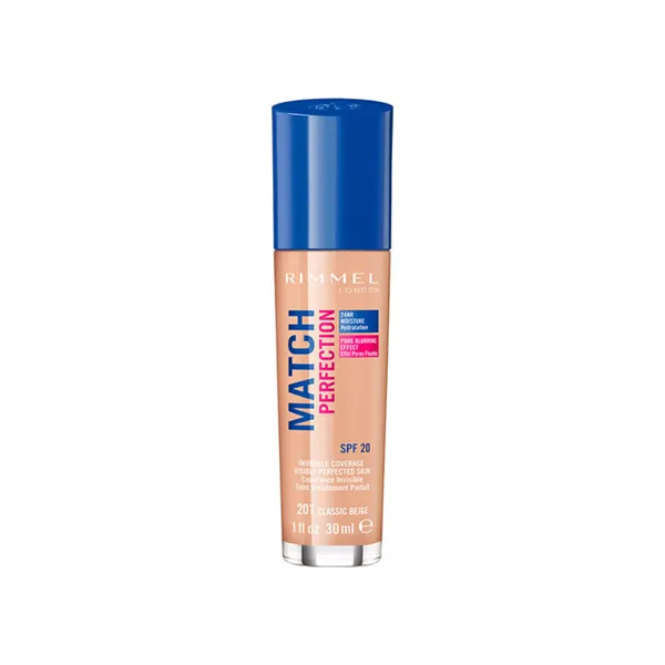 Rimmel London Match Perfection Foundation Spf20 201 Classic Beige 30ml