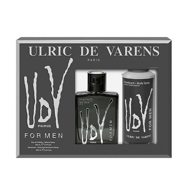 Ulric De Varens UDV Black For Men Eau De Toilette Spray 100ml Set 2 Pieces