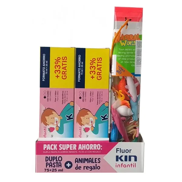 Fluor Kin Childish Toothpaste Strawberry Flavor 2x150ml