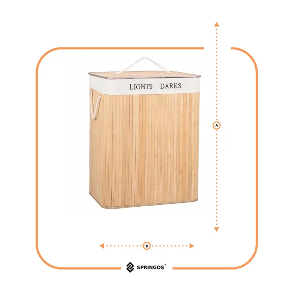 Bamboo laundry basket Springos HA0032 100l